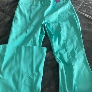 Teal pull on pants